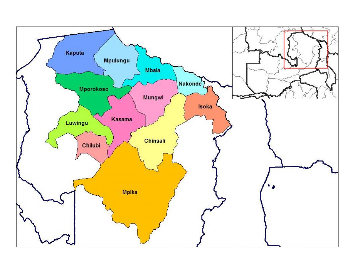 Karte von northern province, Sambia