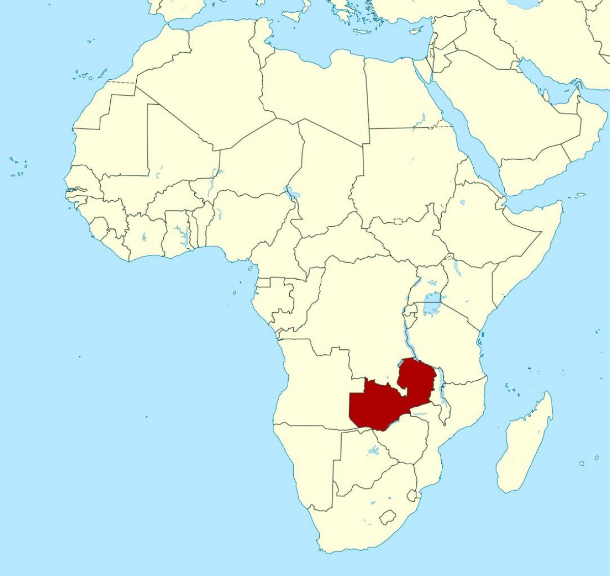 Karte von Sambia Ort auf der Welt