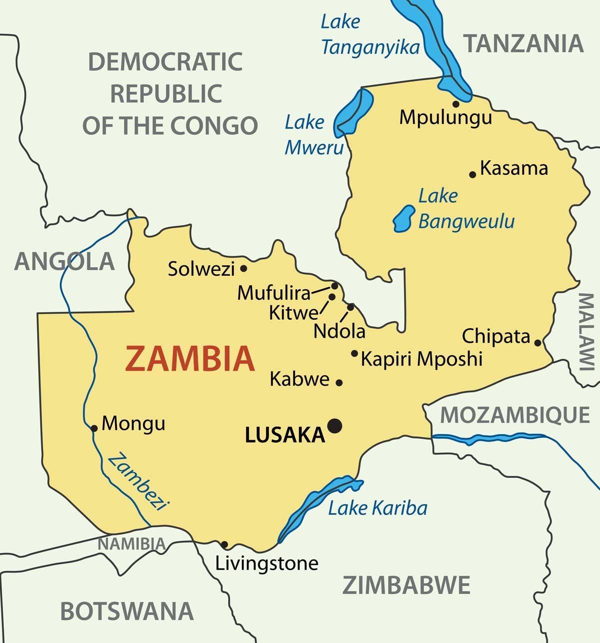 Karte von kitwe, Sambia