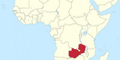 Karte von Afrika zeigt, Sambia